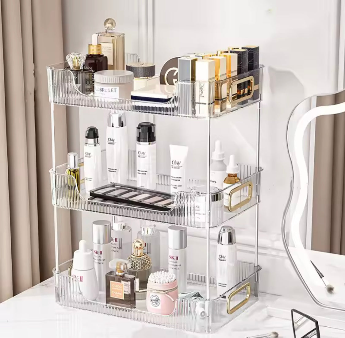 Acrylic Bathroom Organizer Shelf, Transparent Desktop Storage Organizer, Large Capacity Makeup Storage Rack Acrylic Bathroom Organizer Shelf, Transparent Desktop Storage Organizer, Large Capacity Makeup Storage Rack